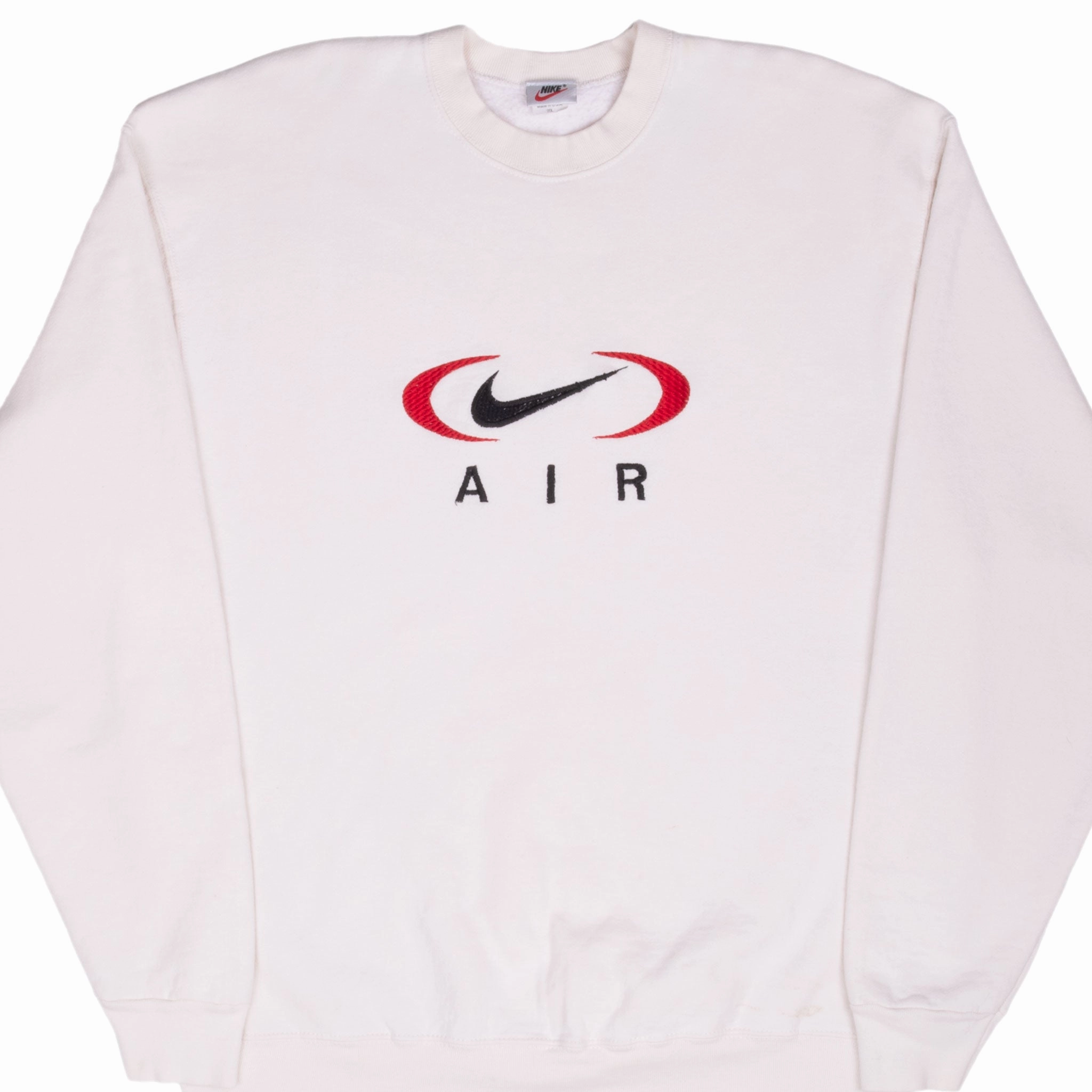 Comfy Mood VINTAGE NIKE AIR BIG CENTER SWOOSH CREAM SWEATSHIRT 1990S XL MADE IN USA