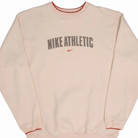 VINTAGE NIKE ATHLETIC SWOOSH BEIGE SWEATSHIRT 2000S SIZE XL Running Gear All Season