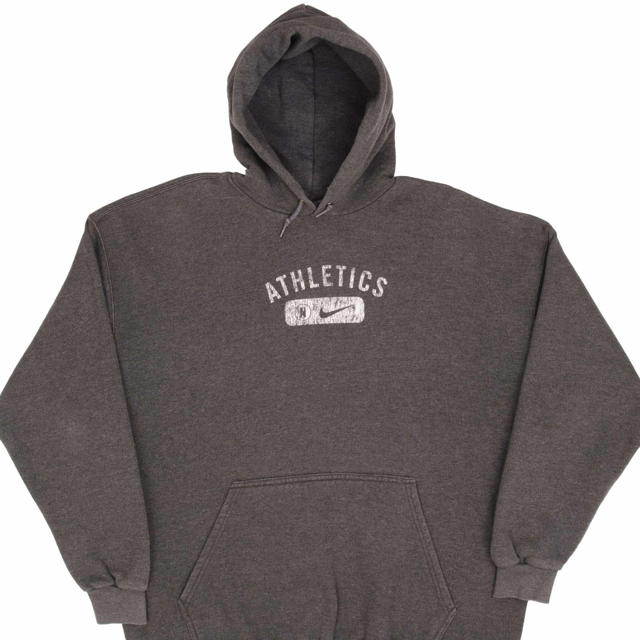 Trendy Layer VINTAGE NIKE ATHLETICS DARK GREY HOODIE SWEATSHIRT 1990S SIZE 2XL MADE IN USA