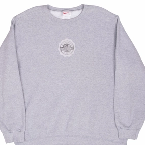 VINTAGE NIKE ATHLETICS LEATHER PATCH GREY SWEATSHIRT 1990S XL MADE IN USA product keychain convenience product bow cuteness