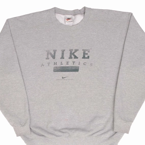 Comfy Apparel Relaxed Fashion VINTAGE NIKE ATHLETICS SPELLOUT GREY SWEATSHIRT 1990S MEDIUM MADE IN USA