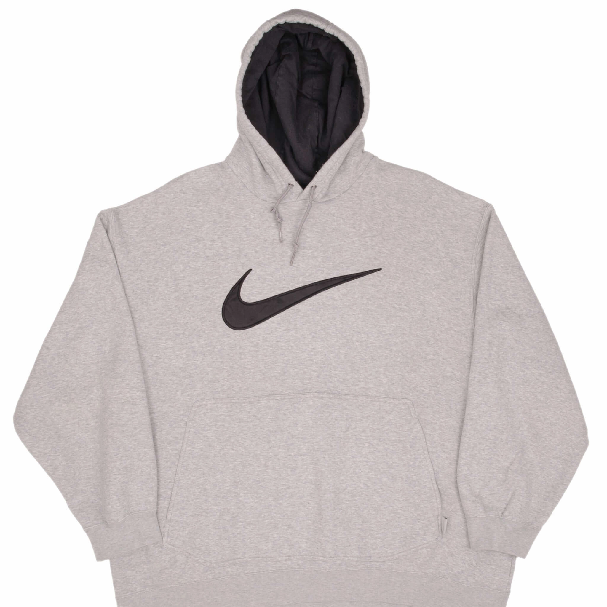 VINTAGE NIKE BIG SWOOSH GREY HOODIE SWEATSHIRT 2000S SIZE XL Festival Outfit