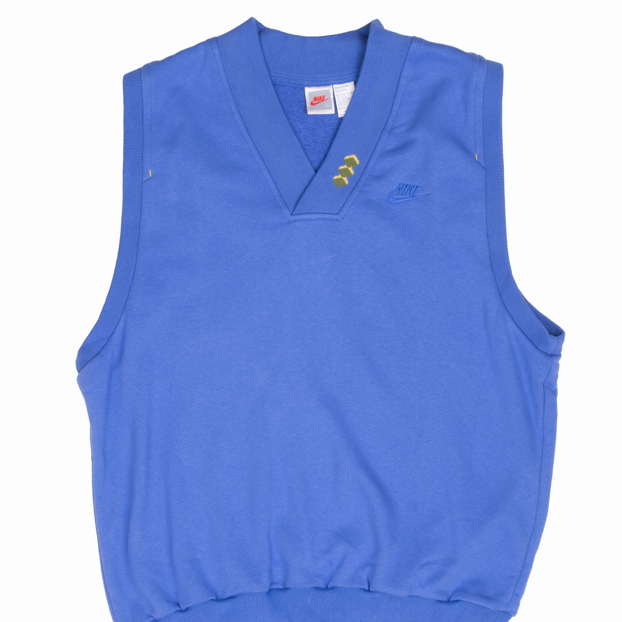 product warranty Fashion Fit VINTAGE NIKE BLUE CLASSIC SWOOSH SLEEVELESS VEST SWEATSHIRT 1980S LARGE