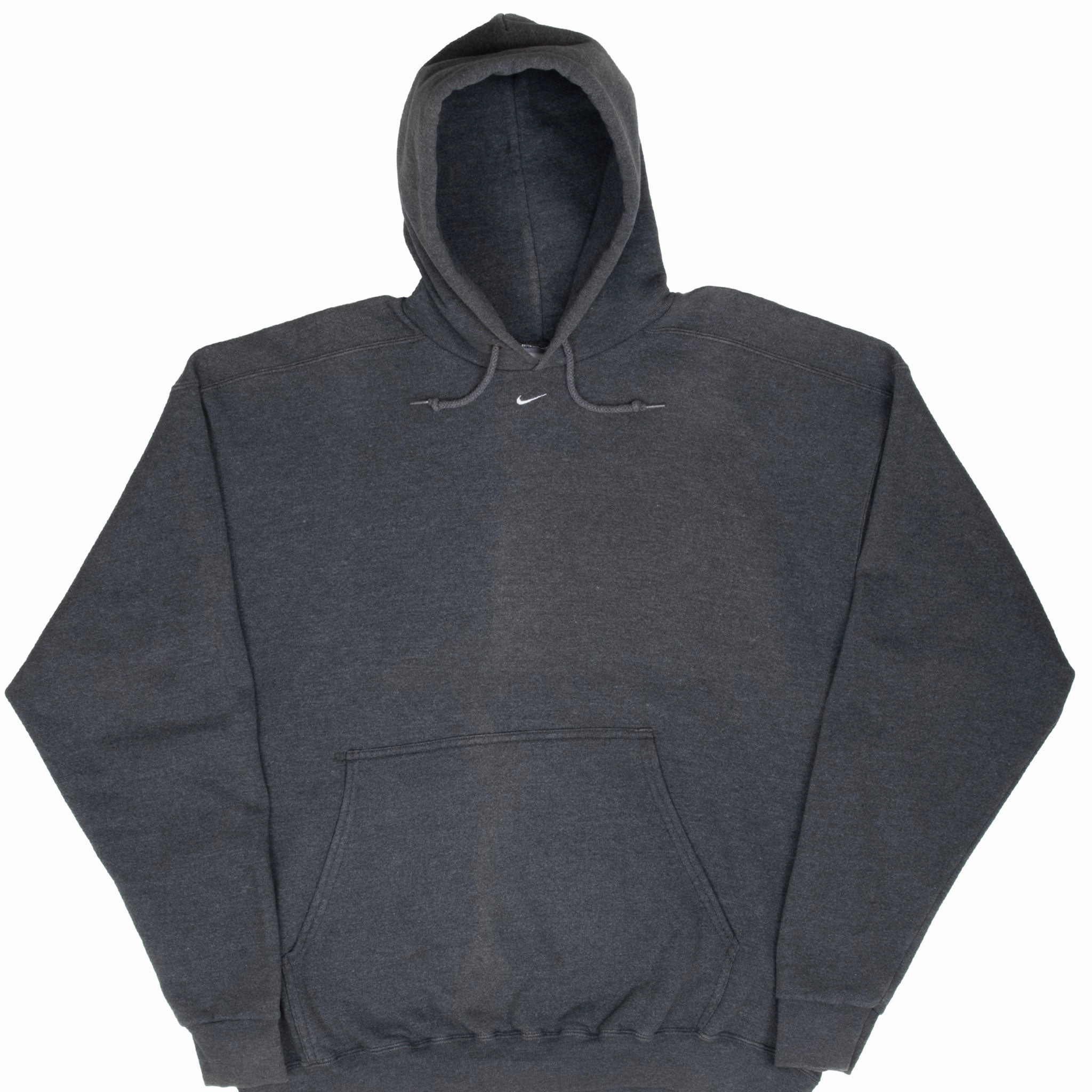 Modern Bold VINTAGE NIKE CENTER SWOOSH DARK GREY TRAVIS SCOTT HOODIE 1990S LARGE MADE USA