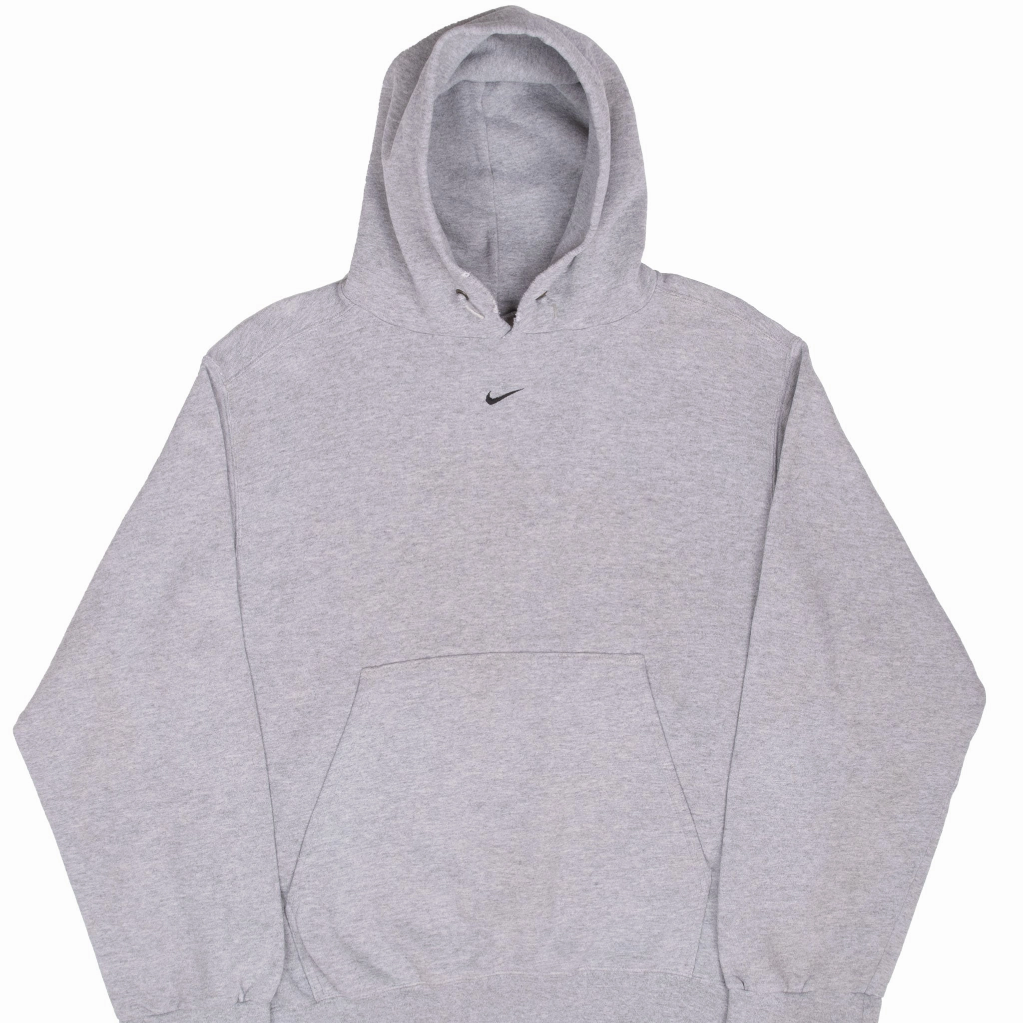 VINTAGE NIKE CENTER SWOOSH GREY TRAVIS SCOTT HOODIE SWEATSHIRT 1990S MEDIUM Cozy Trend kids'