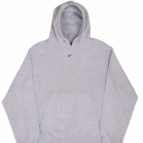 VINTAGE NIKE CENTER SWOOSH GREY TRAVIS SCOTT HOODIE SWEATSHIRT 1990S MEDIUM Cozy Trend kids'