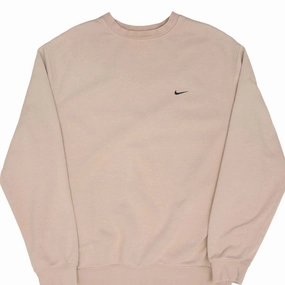 Herringbone VINTAGE NIKE CLASSIC SWOOSH BEIGE SWEATSHIRT 2000S SIZE LARGE
