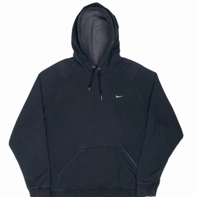 VINTAGE NIKE CLASSIC SWOOSH BLACK HOODIE SWEATSHIRT 2000S LARGE product business casual suitability