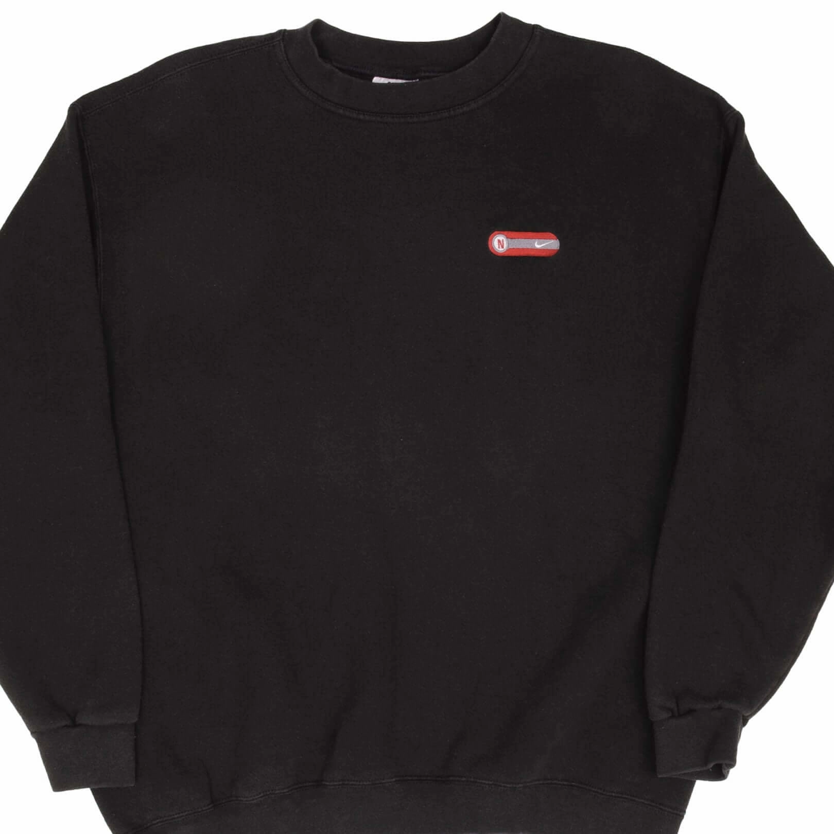 Essential Outerwear Soft Layer VINTAGE NIKE CLASSIC SWOOSH BLACK SWEATSHIRT 1990S SIZE LARGE MADE IN USA