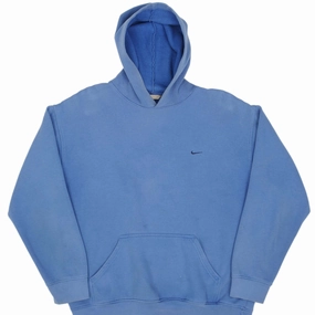 VINTAGE NIKE CLASSIC SWOOSH BLUE HOODIE SWEATSHIRT 2000S SIZE MEDIUM Cold Layer