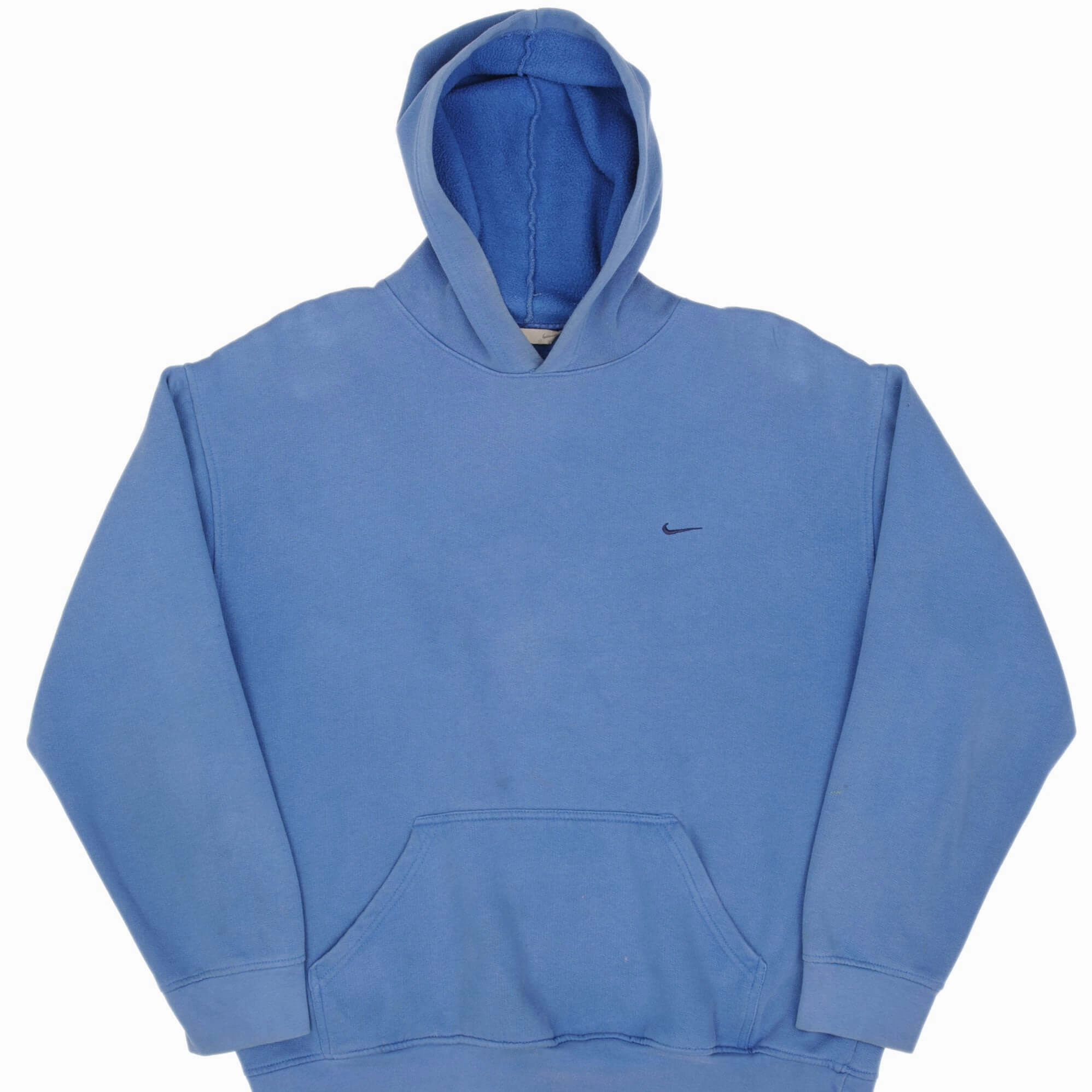 VINTAGE NIKE CLASSIC SWOOSH BLUE HOODIE SWEATSHIRT 2000S SIZE MEDIUM Cold Layer