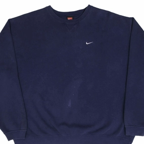 Wool Formal Casual VINTAGE NIKE CLASSIC SWOOSH BLUE SWEATSHIRT 1990S SIZE 2XL