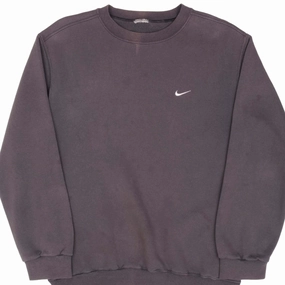 VINTAGE NIKE CLASSIC SWOOSH DARK GRAY SWEATSHIRT 2000S SIZE MEDIUM Cold-Weather Wear Trendy Outerwear
