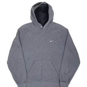 VINTAGE NIKE CLASSIC SWOOSH DARK GREY HOODIE SWEATSHIRT 2000S MEDIUM Timeless Sporty