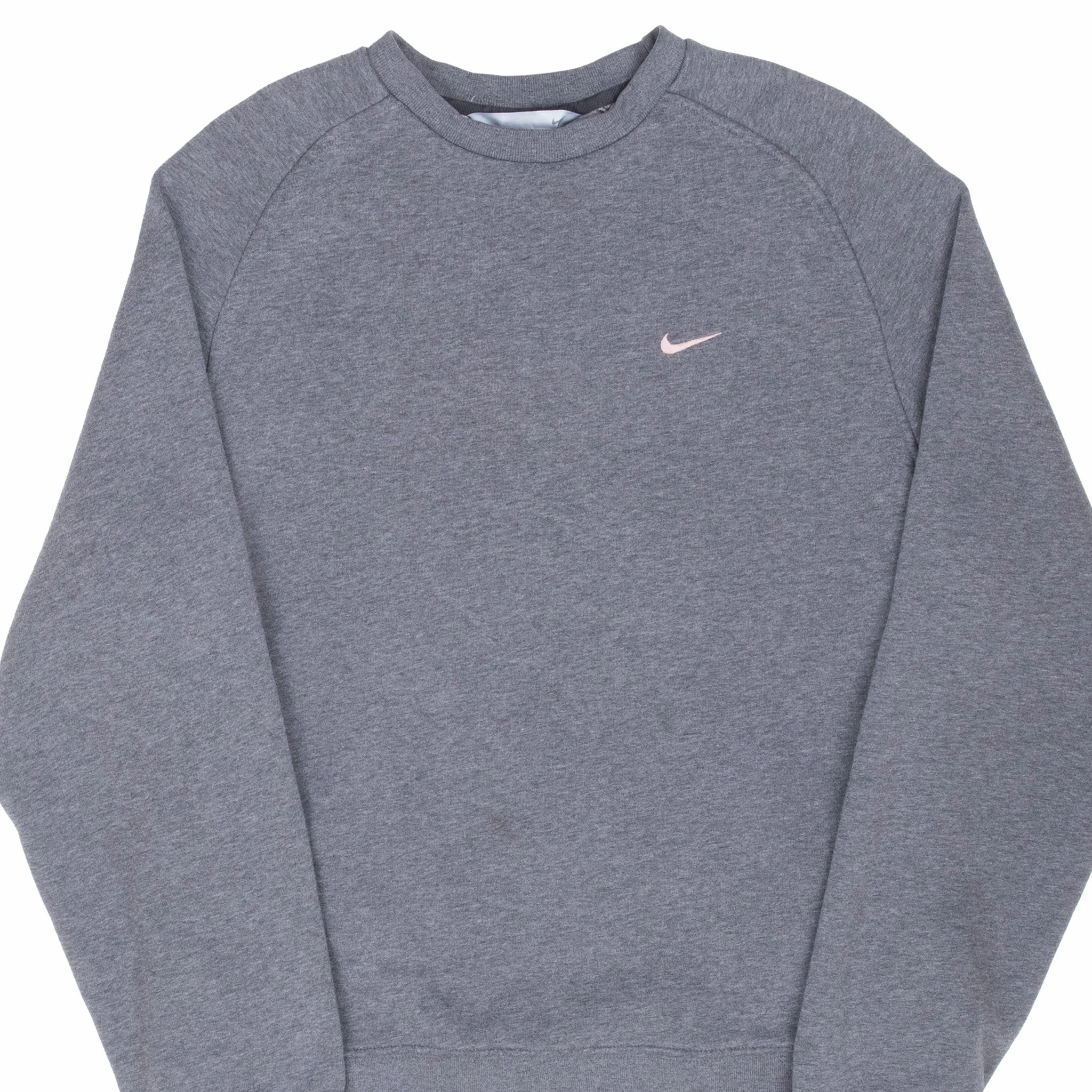 product low end affordability VINTAGE NIKE CLASSIC SWOOSH DARK GREY SWEATSHIRT 2000S MEDIUM