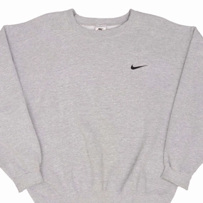 VINTAGE NIKE CLASSIC SWOOSH GRAY SWEATSHIRT 1990S SIZE MEDIUM Classic Layer