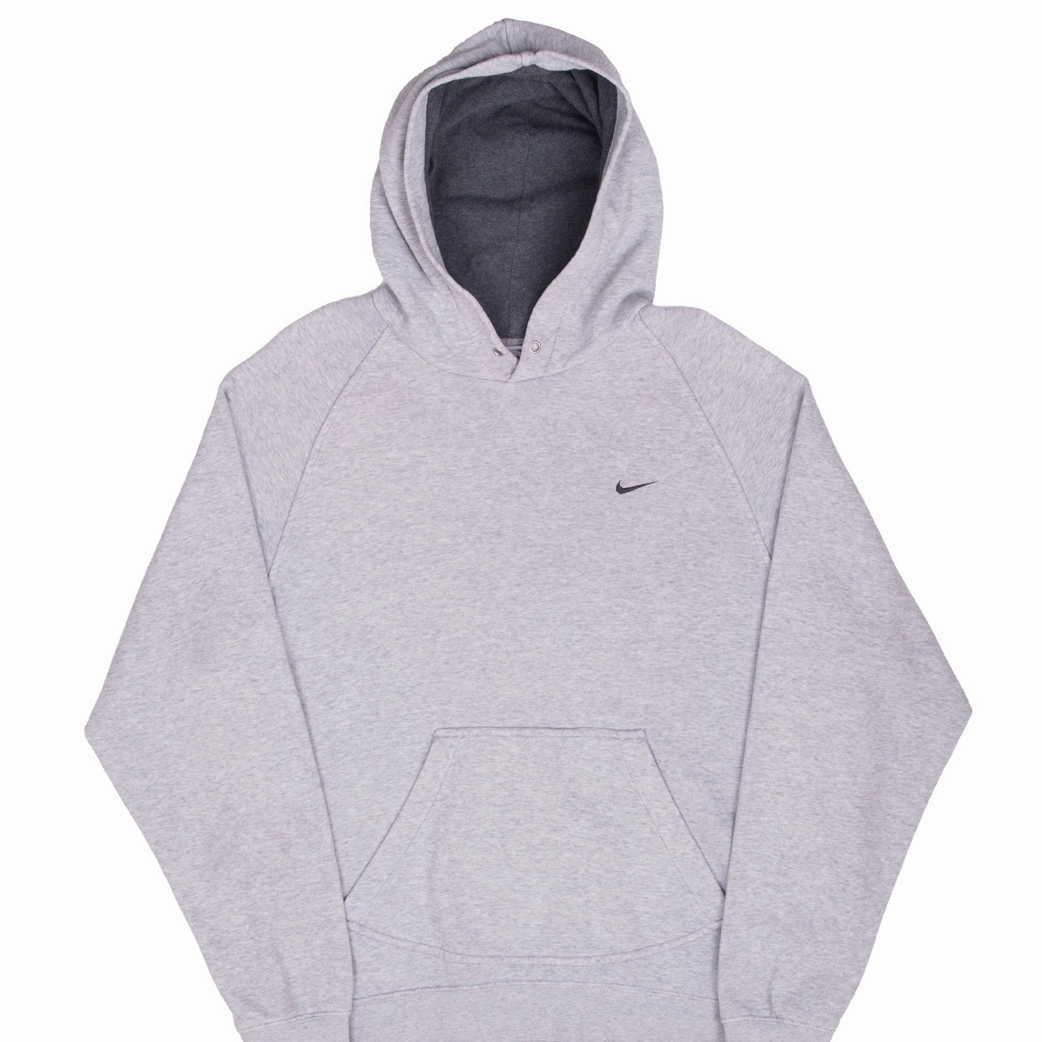 Minimalist Wear VINTAGE NIKE CLASSIC SWOOSH GREY HOODIE SWEATSHIRT 2000S LARGE