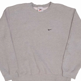 brooch accents Beach Wear VINTAGE NIKE CLASSIC SWOOSH GREY SWEATSHIRT 1990S SIZE MEDIUM MADE IN USA