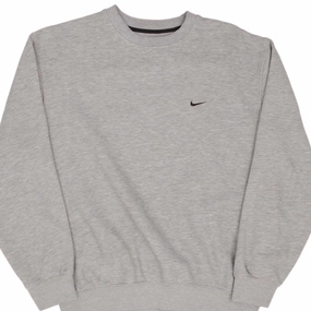 VINTAGE NIKE CLASSIC SWOOSH GREY SWEATSHIRT 2000S SIZE LARGE Street Comfort