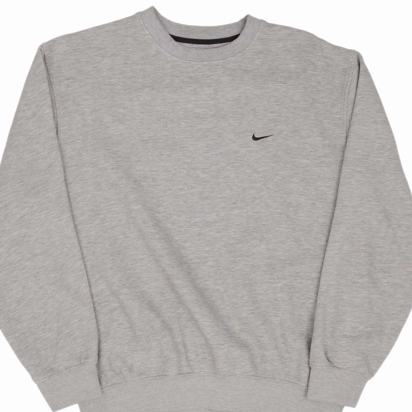 VINTAGE NIKE CLASSIC SWOOSH GREY SWEATSHIRT 2000S SIZE LARGE Street Comfort