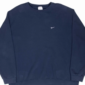 VINTAGE NIKE CLASSIC SWOOSH NAVY BLUE SWEATSHIRT 2000S 2XL product ribbon playfulness product social responsibility