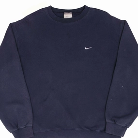 Business Ready VINTAGE NIKE CLASSIC SWOOSH NAVY BLUE SWEATSHIRT 2000S SIZE LARGE