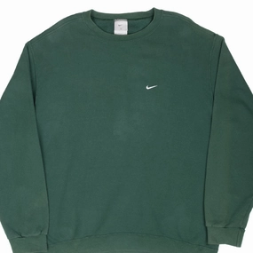 Modern Minimal VINTAGE NIKE CLASSIC SWOOSH PINE GREEN CREWNECK SWEATSHIRT 2000S XL MADE IN USA