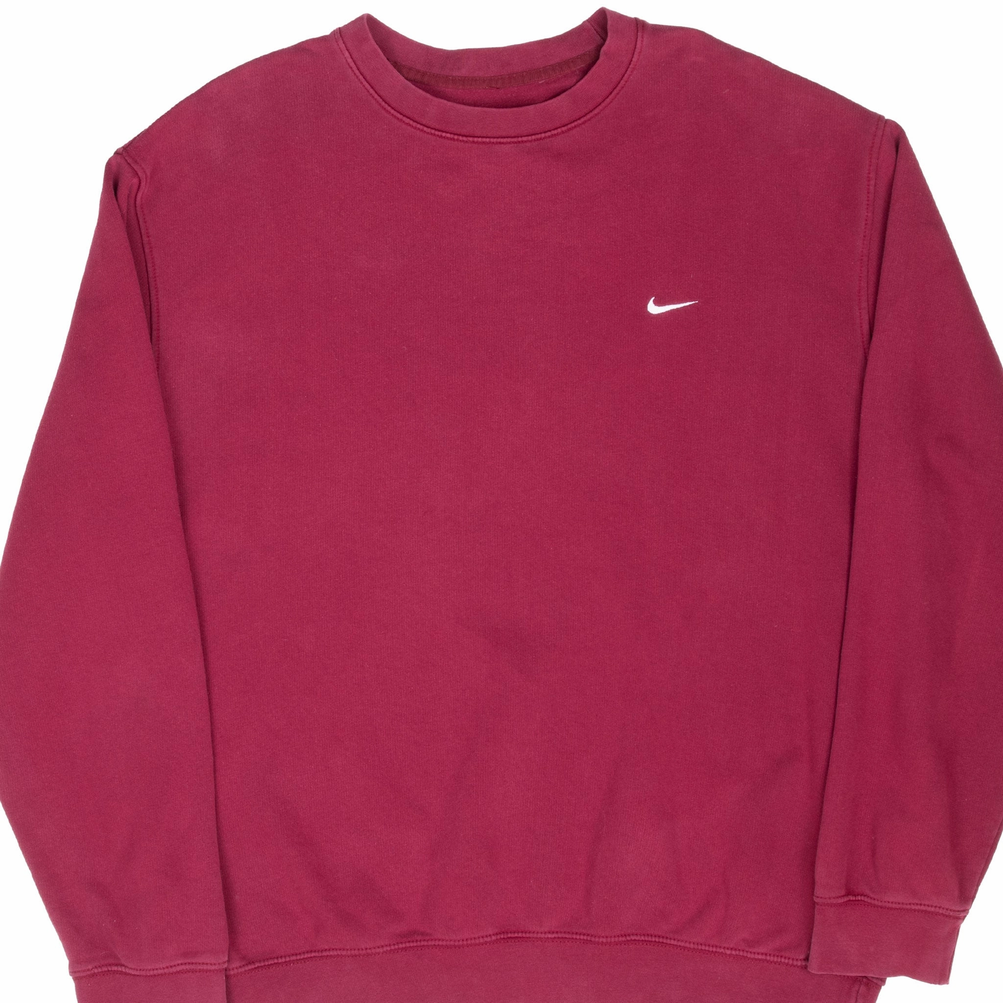 Wrinkle Resistant VINTAGE NIKE CLASSIC SWOOSH RED BURGUNDY SWEATSHIRT 2000S XL
