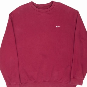 Wrinkle Resistant VINTAGE NIKE CLASSIC SWOOSH RED BURGUNDY SWEATSHIRT 2000S XL