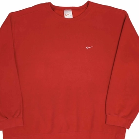 VINTAGE NIKE CLASSIC SWOOSH RED SWEATSHIRT 1990S SIZE XL MADE IN USA product anniversary charm