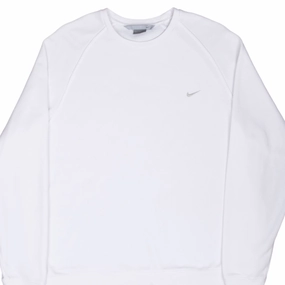 VINTAGE NIKE CLASSIC SWOOSH WHITE SWEATSHIRT 2000S XL Relaxed Hoodie