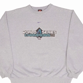 Removable VINTAGE NIKE MLB ARIZONA DIAMONDBACKS WORLD CHAMPS 2001 SWEATSHIRT SIZE LARGE