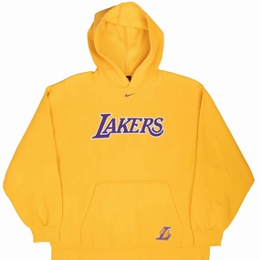 VINTAGE NIKE NBA LOS ANGELES LAKERS CENTER SWOOSH HOODIE SWEATSHIRT LARGE 1990S product luxury indulgence