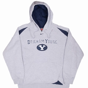 Quality control Weekend Relaxed VINTAGE NIKE NCAA BYU BRIGHAM YOUNG GREY HOODIE SWEATSHIRT 2000S SMALL