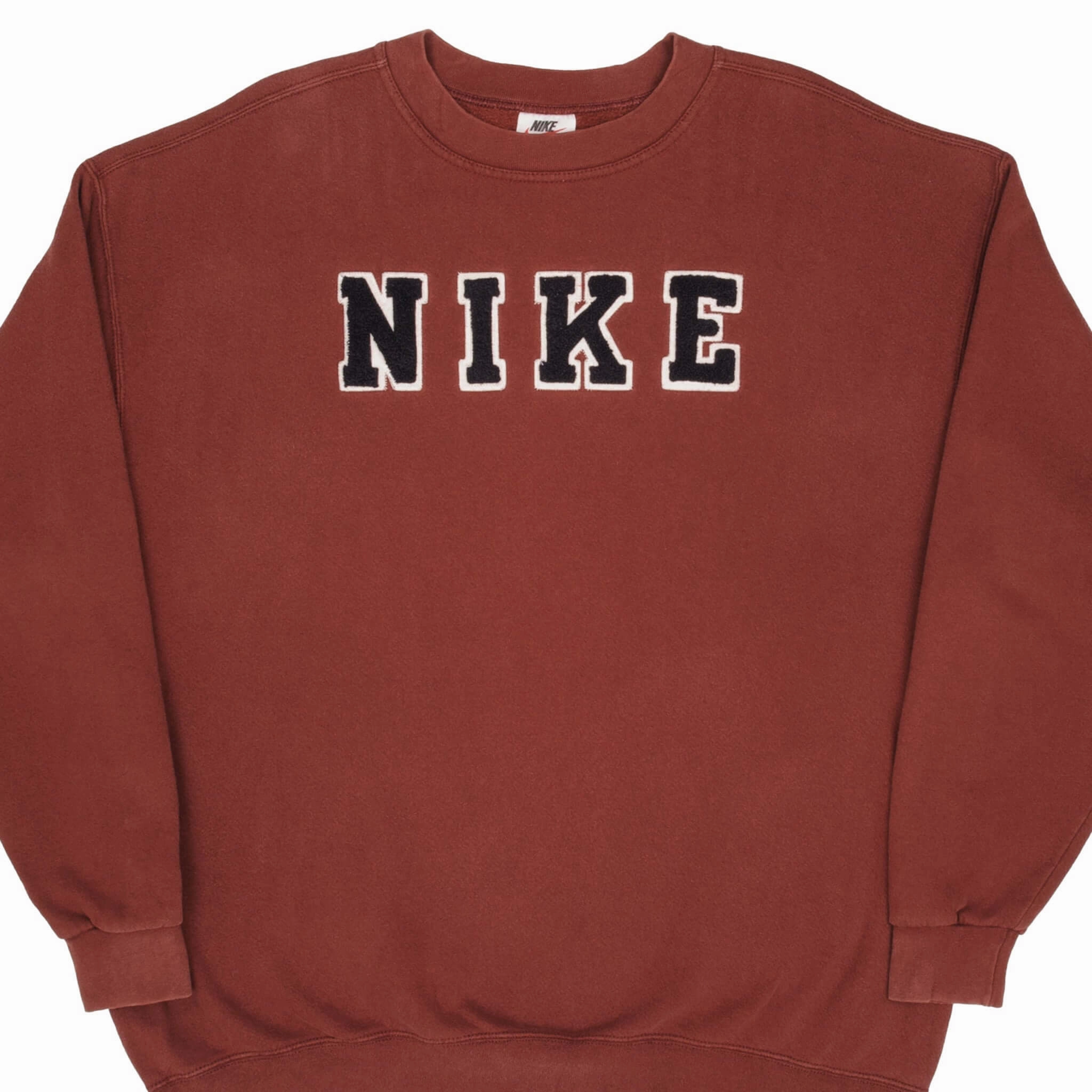 VINTAGE NIKE SPELLOUT BURGUNDY SWEATSHIRT 1990S SIZE XL MADE IN USA Outdoor Fit