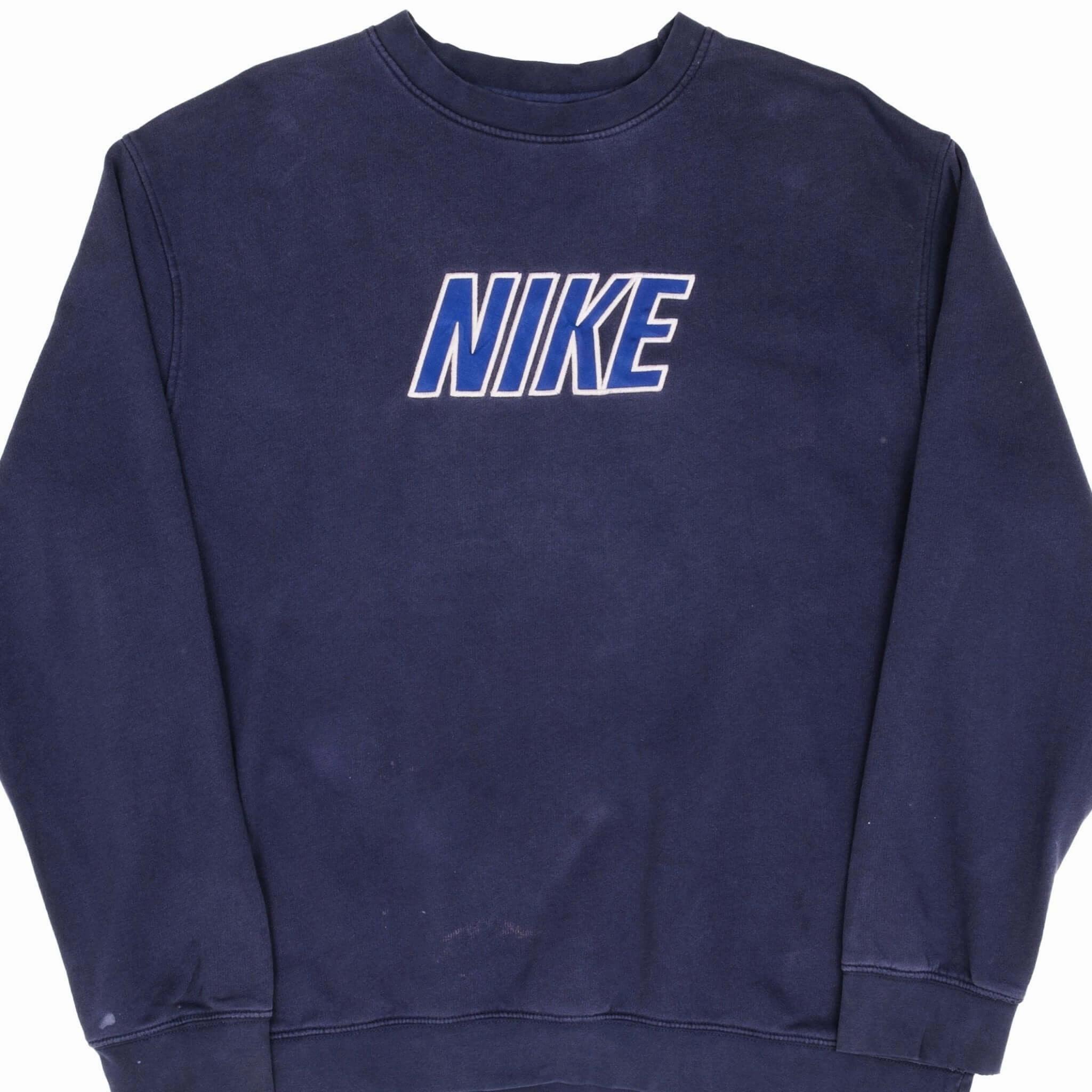Floral Print VINTAGE NIKE SPELLOUT NAVY BLUE SWEATSHIRT 2000S SIZE XL
