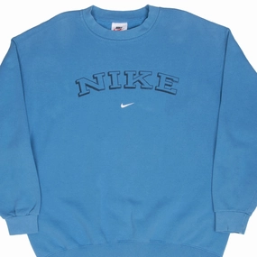 lace accents Practical VINTAGE NIKE SPELLOUT SWOOSH BLUE SWEATSHIRT 1990S SIZE LARGE MADE IN USA