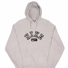 VINTAGE NIKE SPELLOUT SWOOSH GREY HOODIE SWEATSHIRT 2000S SIZE MEDIUM Logo Emblem product pricing