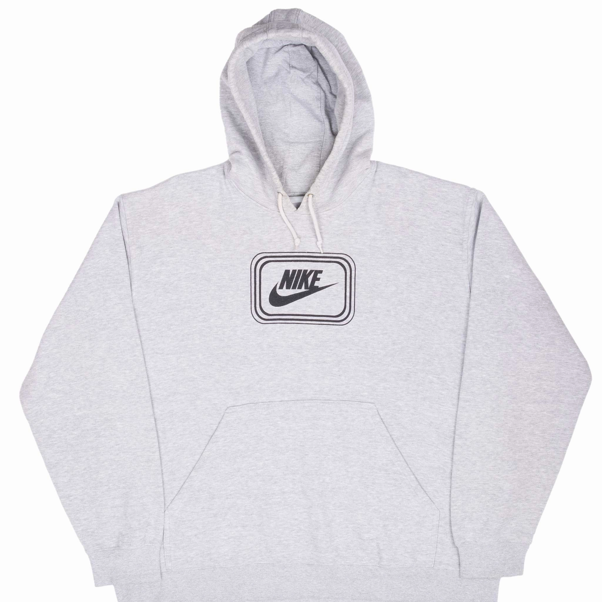 VINTAGE NIKE SPELLOUT SWOOSH GREY HOODIE SWEATSHIRT 2000S XL Premium Quality