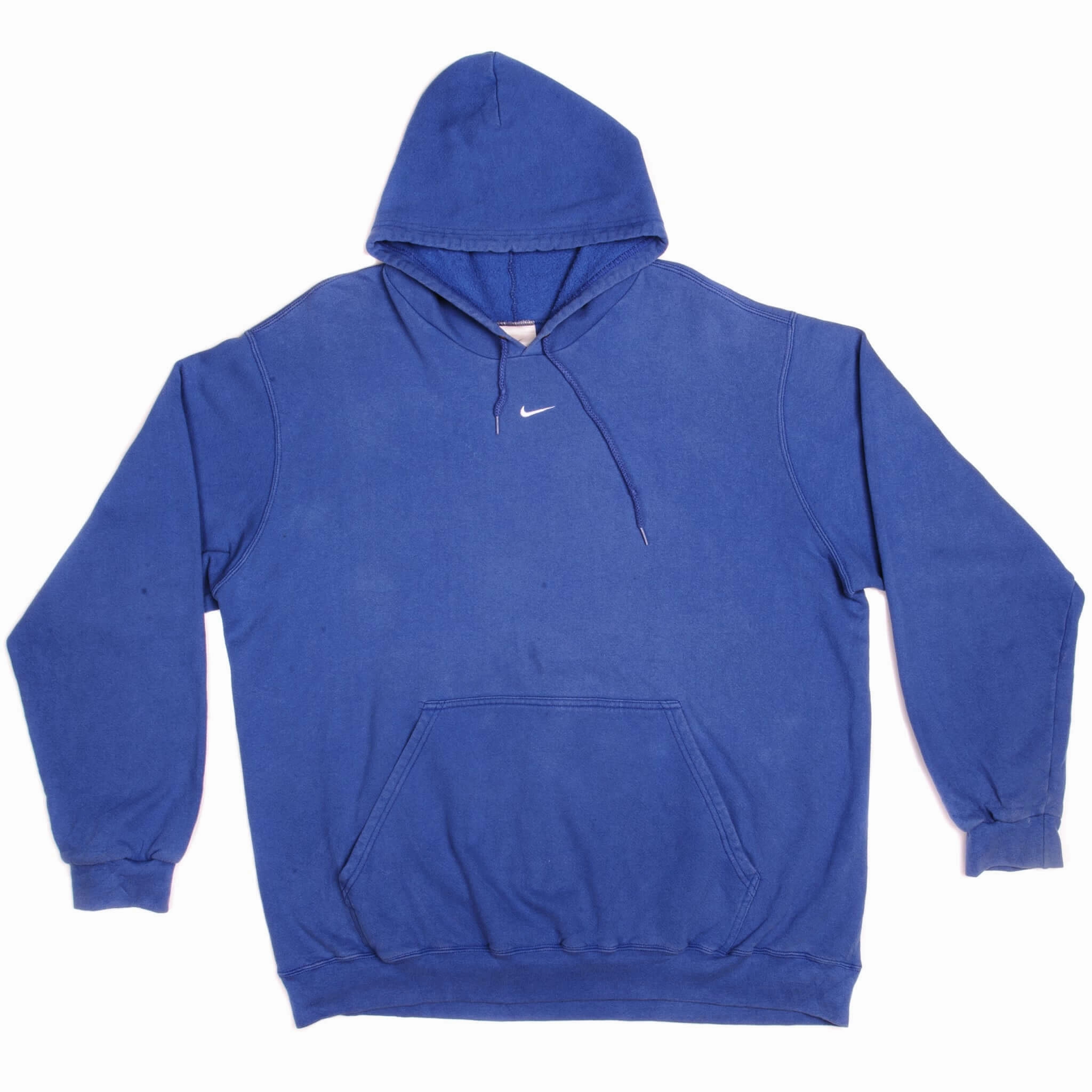 VINTAGE NIKE SWOOSH HOODIE BLUE SWEATSHIRT LATE 90s SIZE XL Brunch Style Weekend Chic