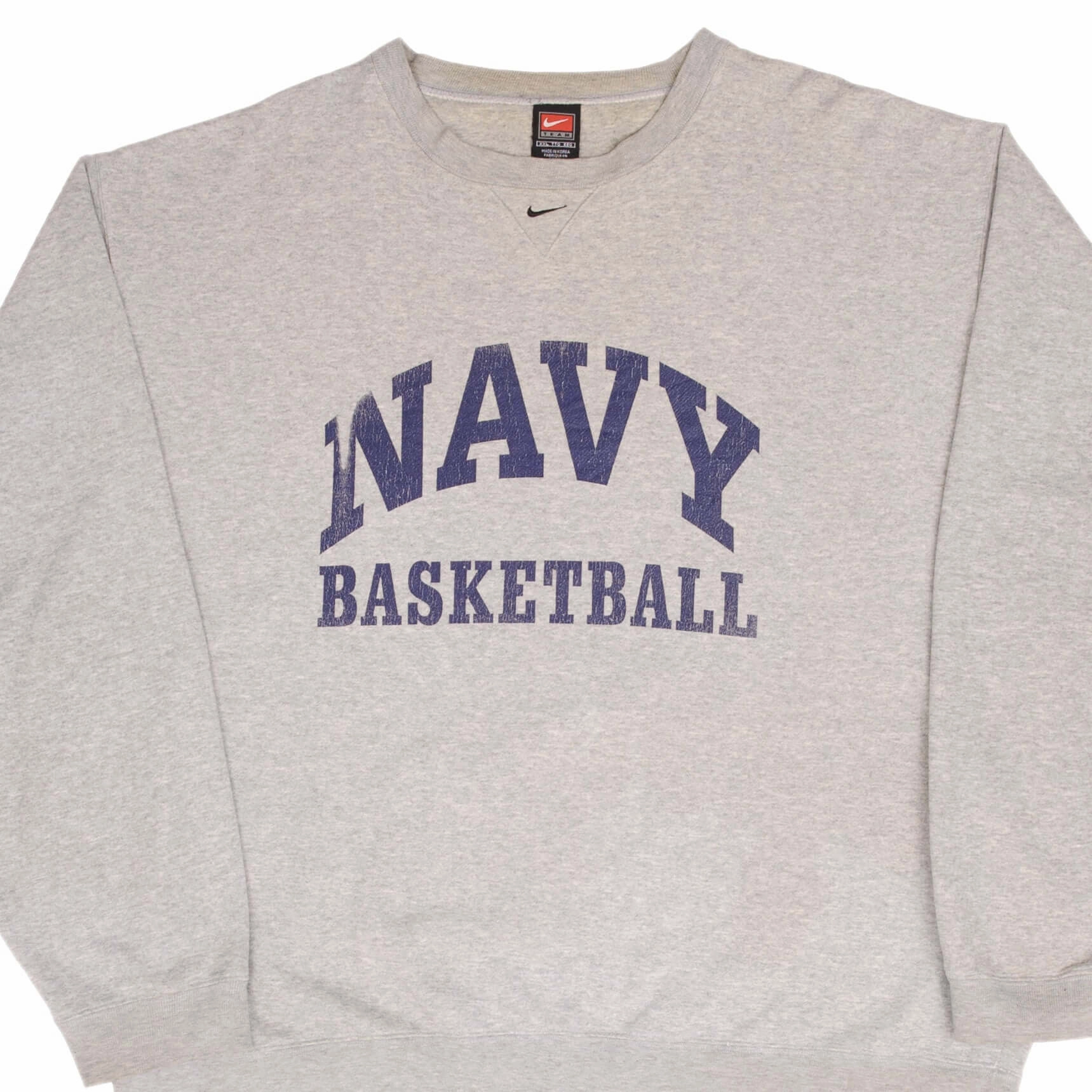 Night Out VINTAGE NIKE US NAVY BASKETBALL SPELLOUT GREY SWEATSHIRT 1990S SIZE 2XL