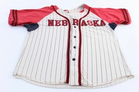 Vintage University of Nebraska Embroidered Baseball Jersey Antimicrobial Treatment