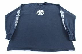 Weekend Wardrobe Seam Free Shoulders Vintage West Coast Choppers Long Beach, California Black LS T-Shirt