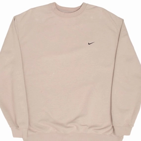 VINTAGE NIKE CLASSIC SWOOSH BEIGE SWEATSHIRT 2000S SIZE 2XL Cozy Clothing Style