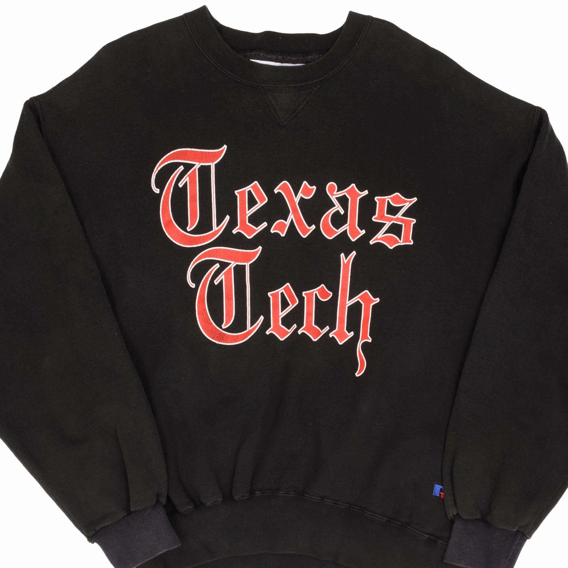 product ombre gradient VINTAGE TEXAS TECH UNIVERSITY RUSSELL SWEATSHIRT SIZE XL 1990S