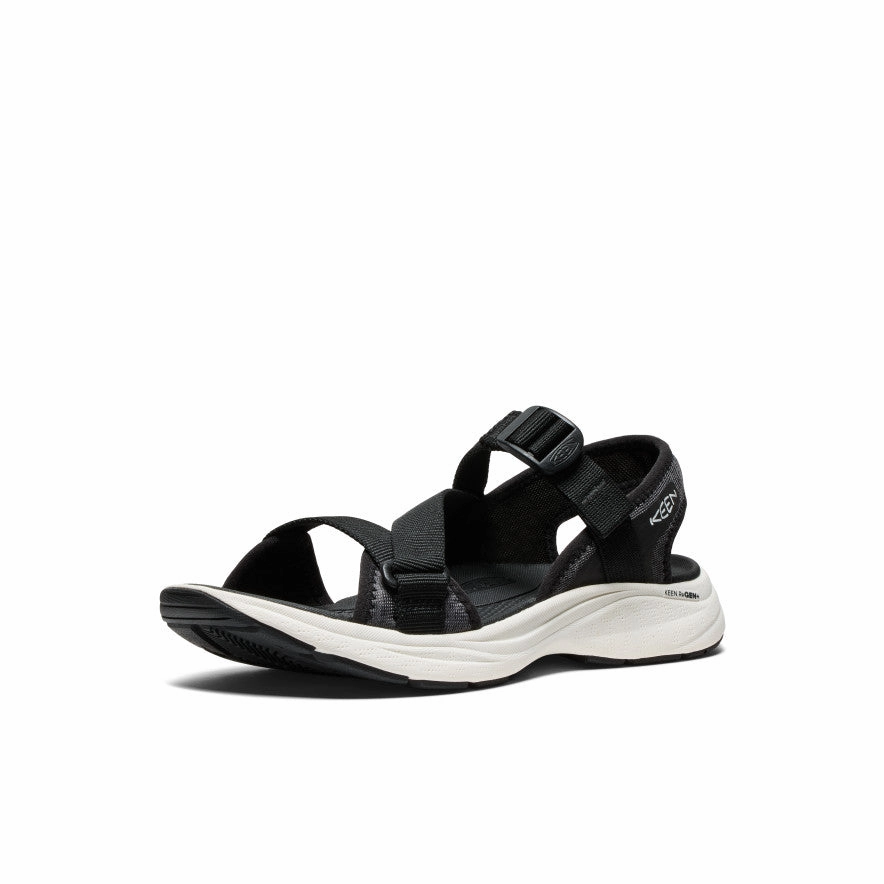 Smooth Entry Slim Silhouette Women's Leiki Open-Toe Sandal  |  Black/Star White