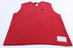 Soft Layers Comfort Stretch Fit 2000's Nike Embroidered Swoosh Logo Red Basketball Tank Top