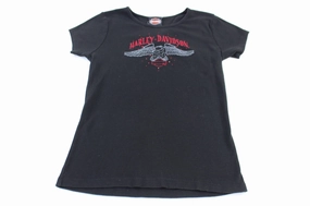 Women's Harley Davidson Motorcycles Embroidered T-shirt Stone Wash Process Slim Fit Comfort