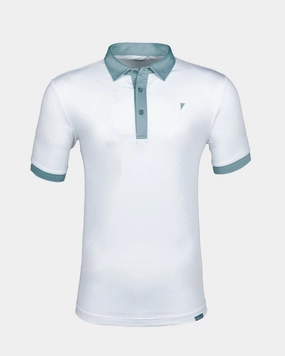 athletic style White/Storm Blue Two Tone Classic Polo