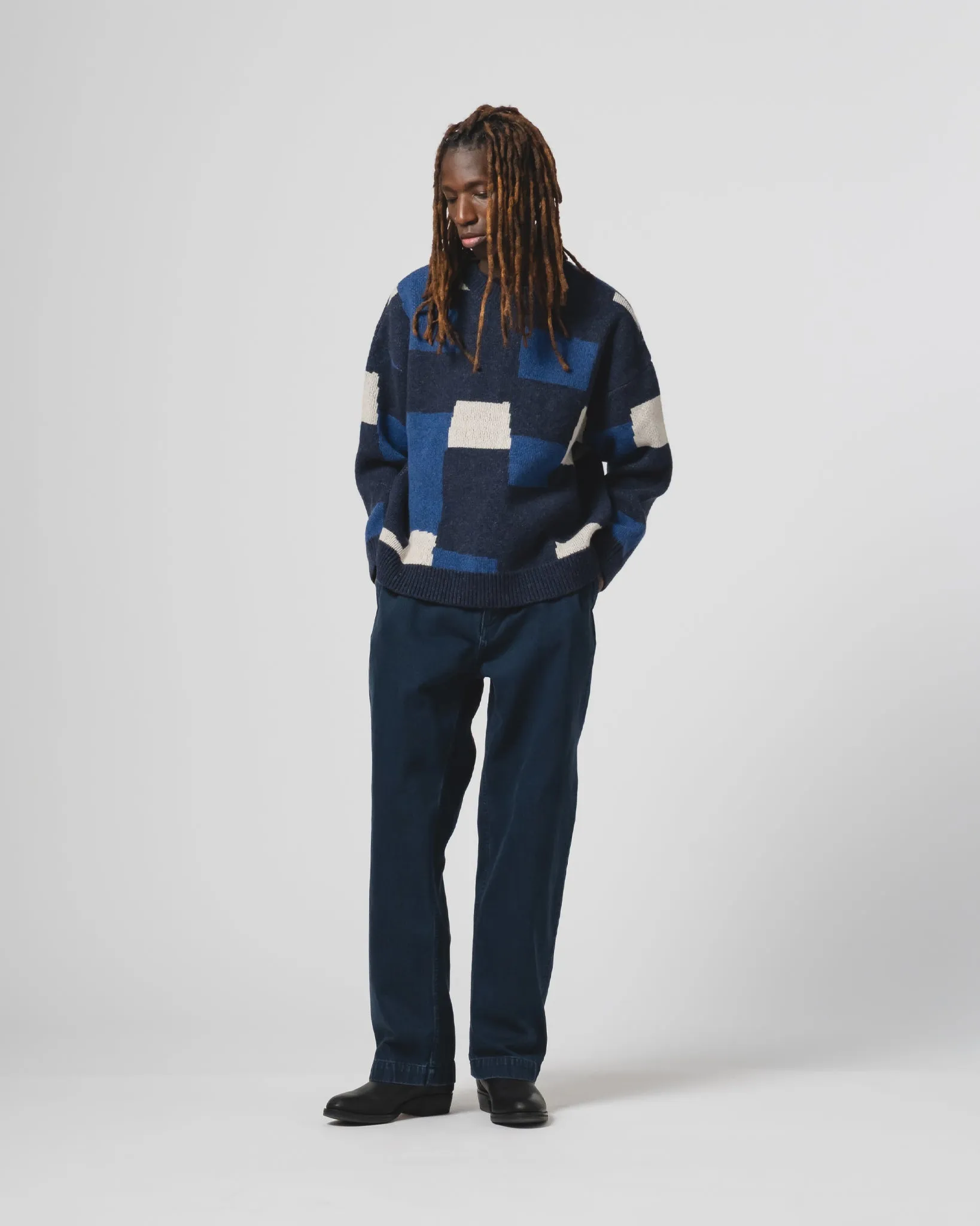 Frisco Chino Enigma Denim Blue Classic Fit Four Way Stretch